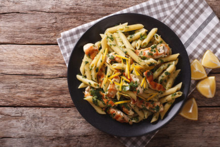 Macarronada com salmão
